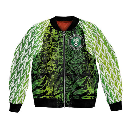 Nigeria National Football Custom Bomber Jacket Super Eagles-Shoulders Sleeves Armor - African Pride