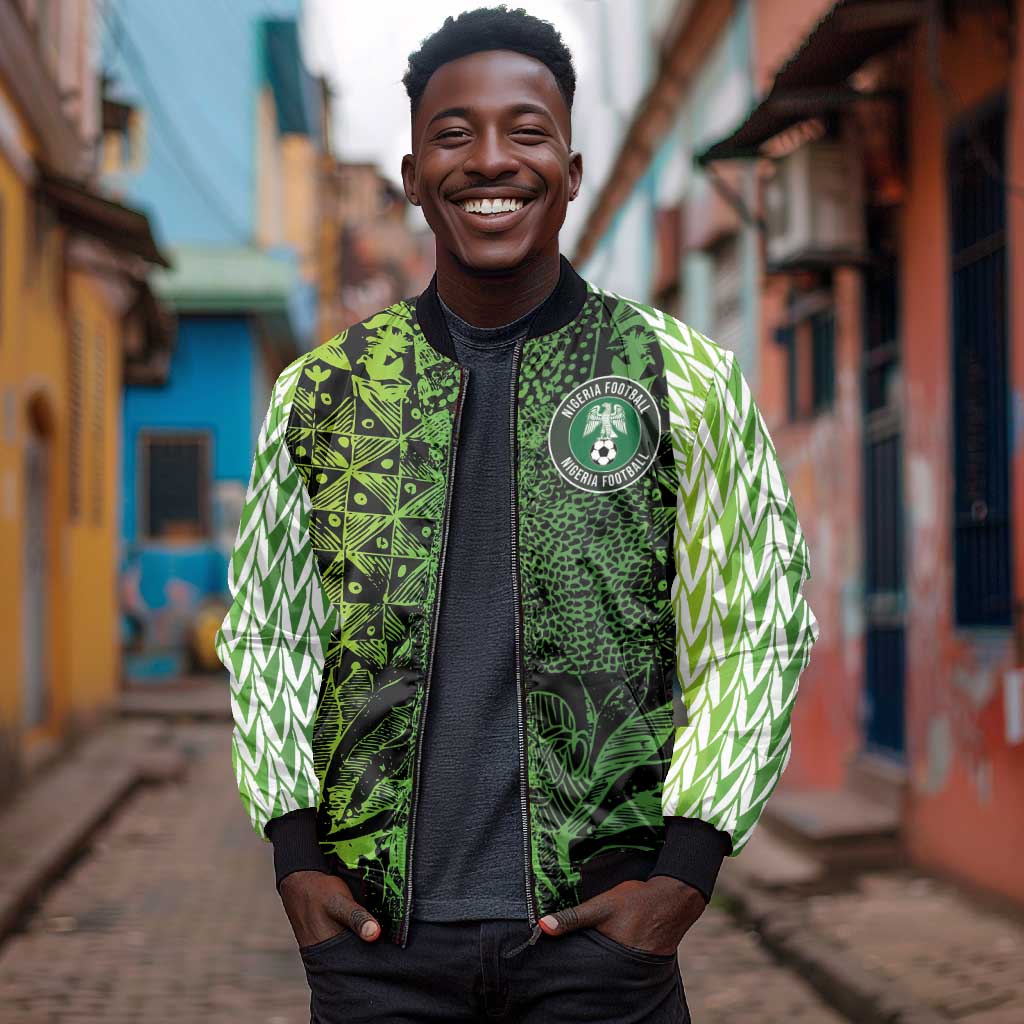 Nigeria National Football Custom Bomber Jacket Super Eagles-Shoulders Sleeves Armor - African Pride