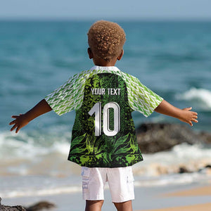 Nigeria National Football Custom Kid Hawaiian Shirt Super Eagles-Shoulders Sleeves Armor - African Pride