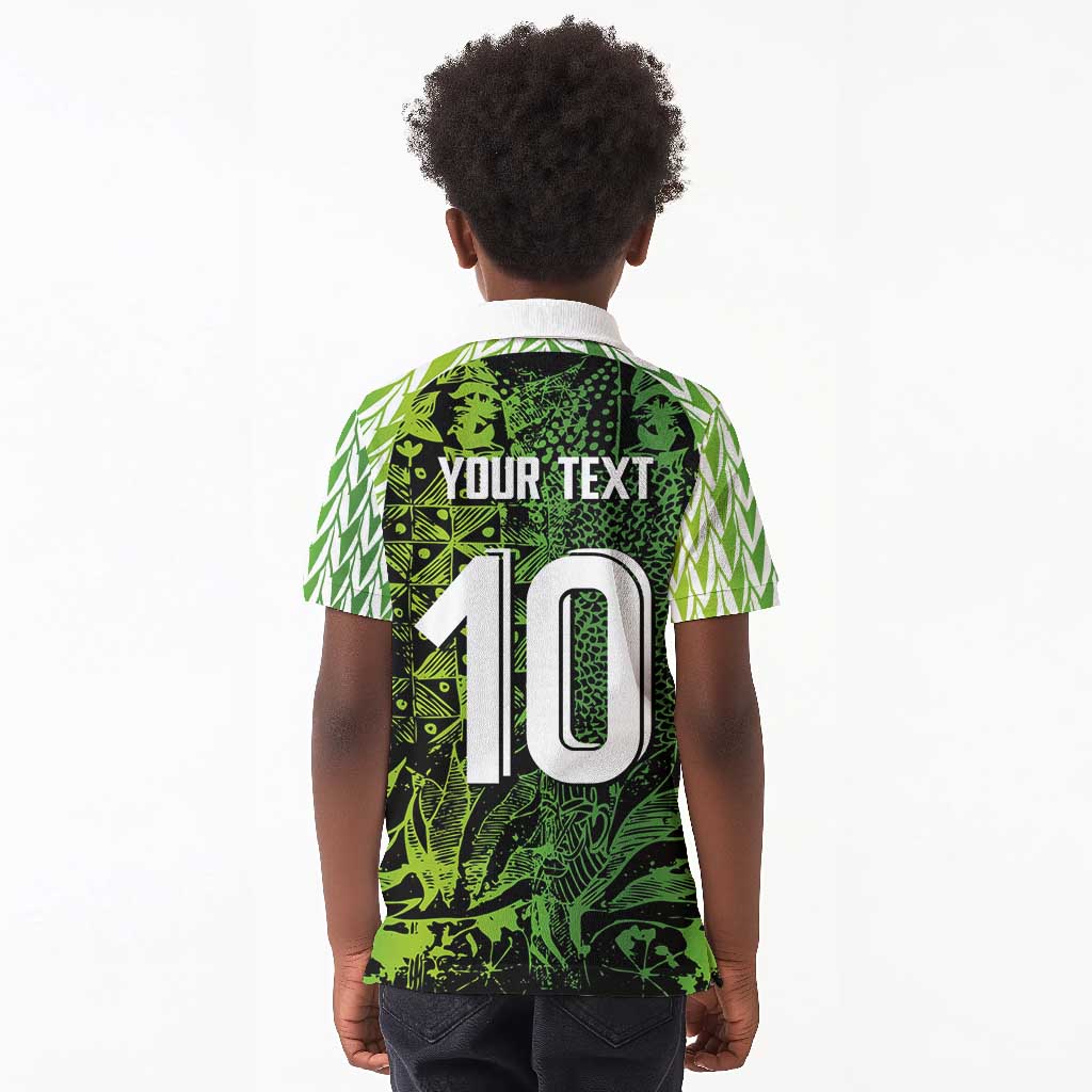Nigeria National Football Custom Kid Polo Shirt Super Eagles-Shoulders Sleeves Armor - African Pride