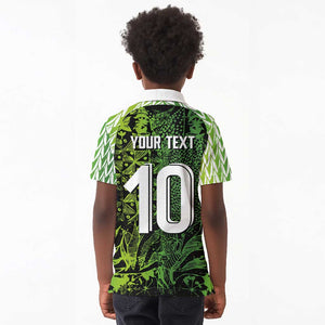 Nigeria National Football Custom Kid Polo Shirt Super Eagles-Shoulders Sleeves Armor - African Pride