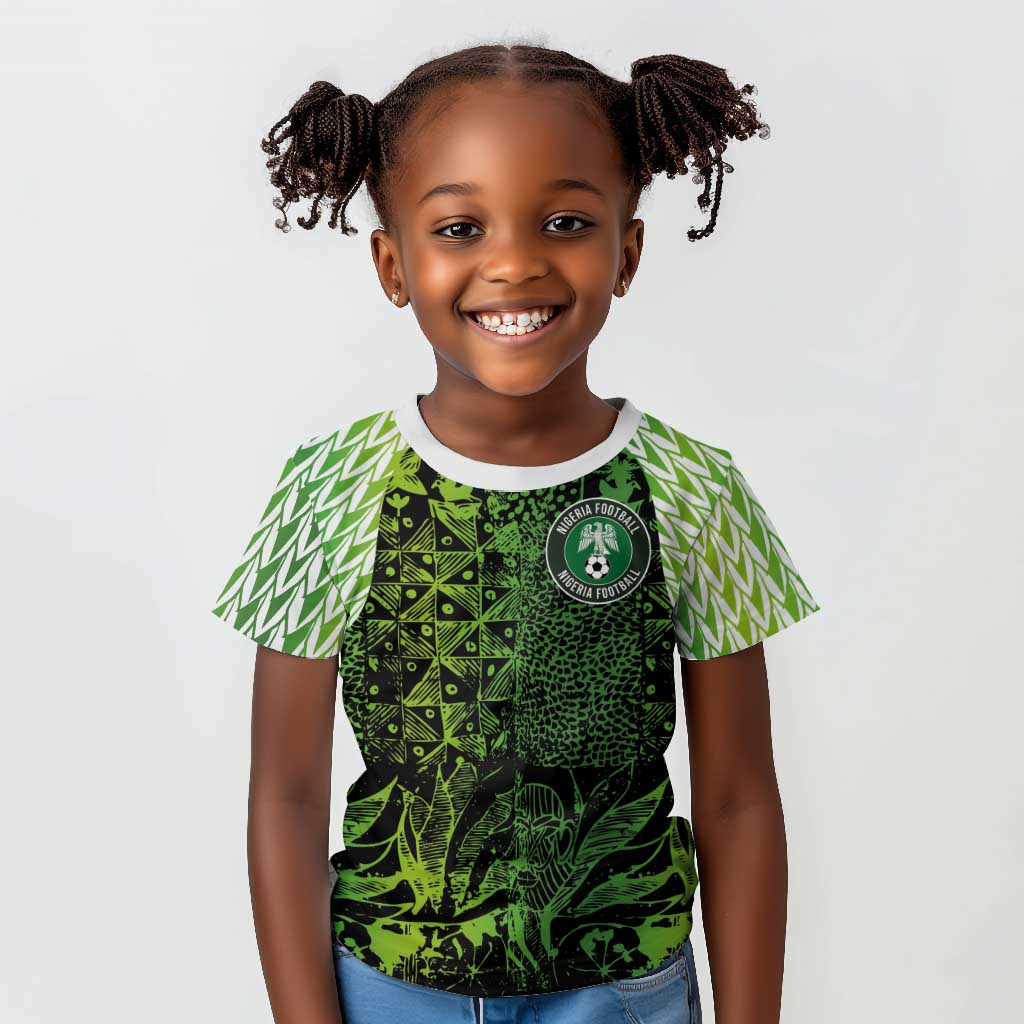 Nigeria National Football Custom Kid T shirt Super Eagles-Shoulders Sleeves Armor - African Pride