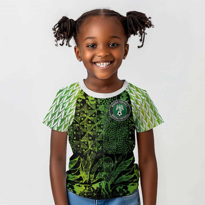 Nigeria National Football Custom Kid T shirt Super Eagles-Shoulders Sleeves Armor - African Pride