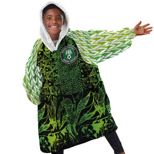 Nigeria National Football Custom Kid Wearable Blanket Hoodie Super Eagles-Shoulders Sleeves Armor - African Pride
