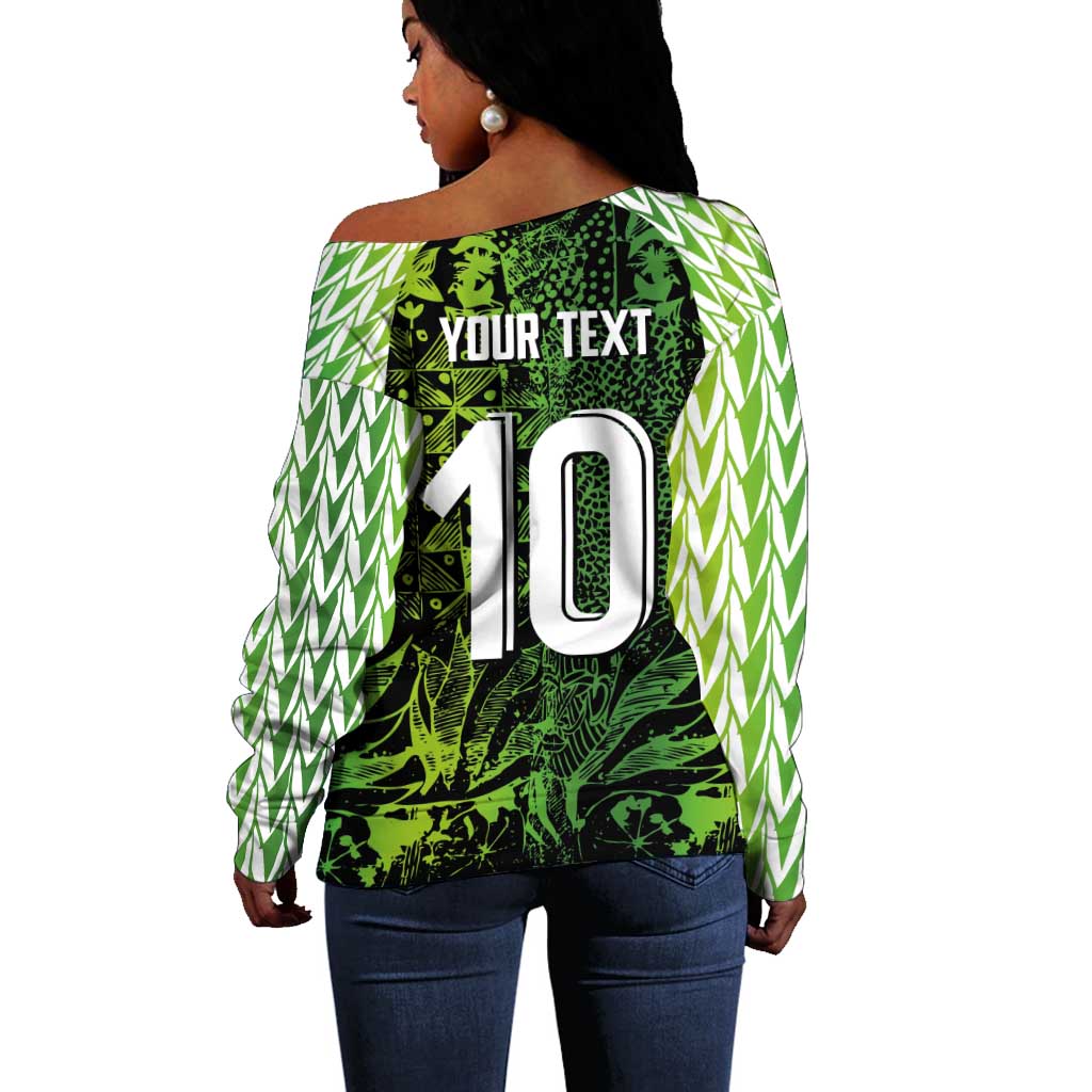 Nigeria National Football Custom Off Shoulder Sweater Super Eagles-Shoulders Sleeves Armor - African Pride