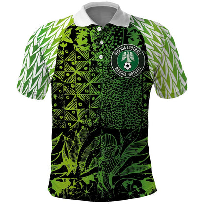 Nigeria National Football Custom Polo Shirt Super Eagles-Shoulders Sleeves Armor - African Pride