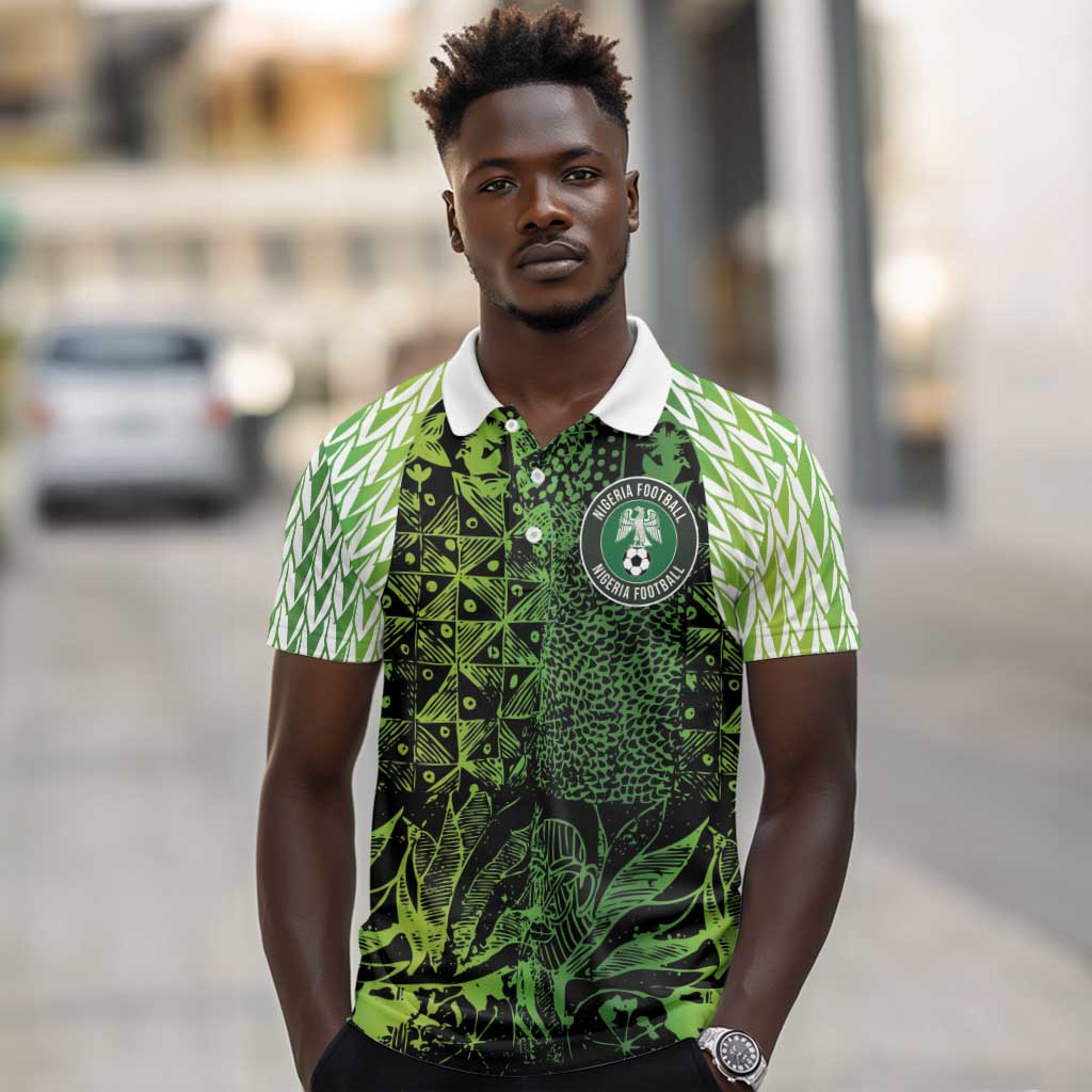 Nigeria National Football Custom Polo Shirt Super Eagles-Shoulders Sleeves Armor - African Pride