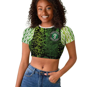 Nigeria National Football Custom Raglan Cropped T shirt Super Eagles-Shoulders Sleeves Armor - African Pride