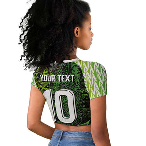 Nigeria National Football Custom Raglan Cropped T shirt Super Eagles-Shoulders Sleeves Armor - African Pride