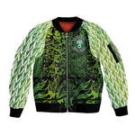 Nigeria National Football Custom Sleeve Zip Bomber Jacket Super Eagles-Shoulders Sleeves Armor - African Pride
