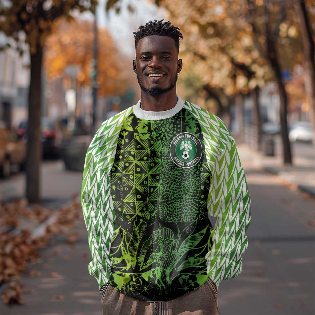 Nigeria National Football Custom Sweatshirt Super Eagles-Shoulders Sleeves Armor - African Pride