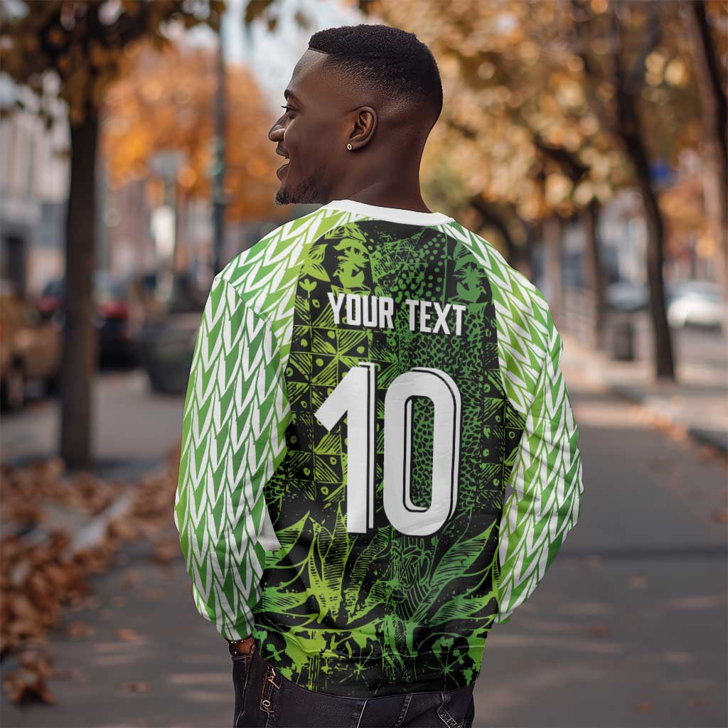 Nigeria National Football Custom Sweatshirt Super Eagles-Shoulders Sleeves Armor - African Pride