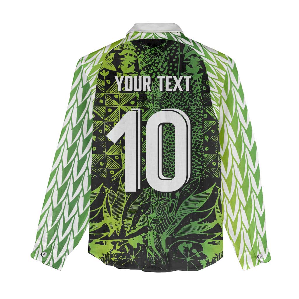 Nigeria National Football Custom Women Casual Shirt Super Eagles-Shoulders Sleeves Armor - African Pride