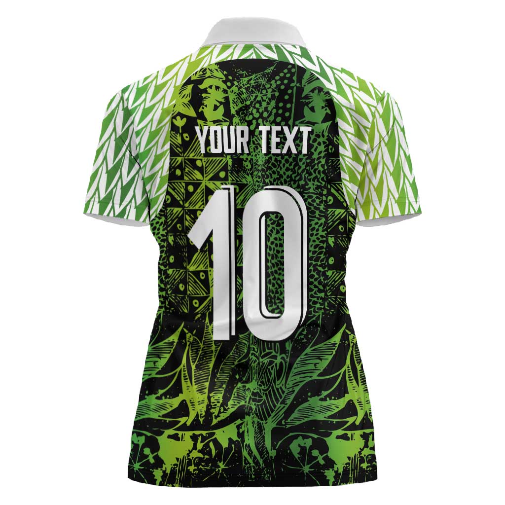 Nigeria National Football Custom Women Polo Shirt Super Eagles-Shoulders Sleeves Armor - African Pride