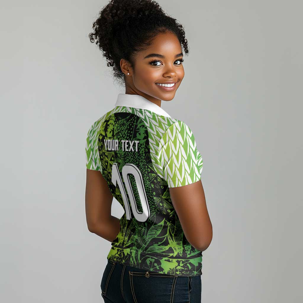 Nigeria National Football Custom Women Polo Shirt Super Eagles-Shoulders Sleeves Armor - African Pride