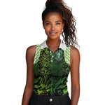 Nigeria National Football Custom Women Sleeveless Polo Shirt Super Eagles-Shoulders Sleeves Armor - African Pride