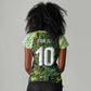 Nigeria National Football Custom Women V-Neck T-Shirt Super Eagles-Shoulders Sleeves Armor - African Pride