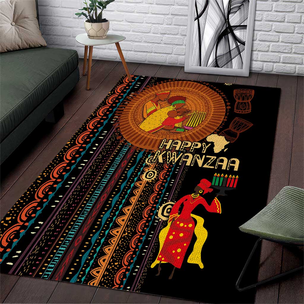 African Area Rug Happy Kwanzaa African Area Rug - Tribal Pattern by AfricanPride
