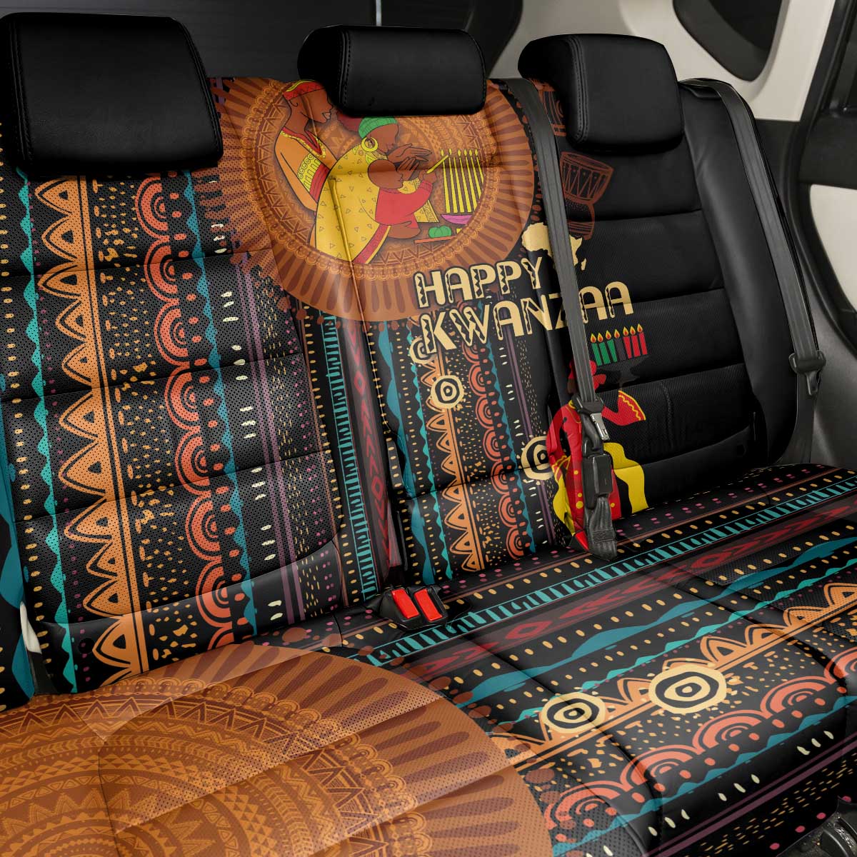 Happy Kwanzaa African Back Car Seat Cover - Tribal Pattern