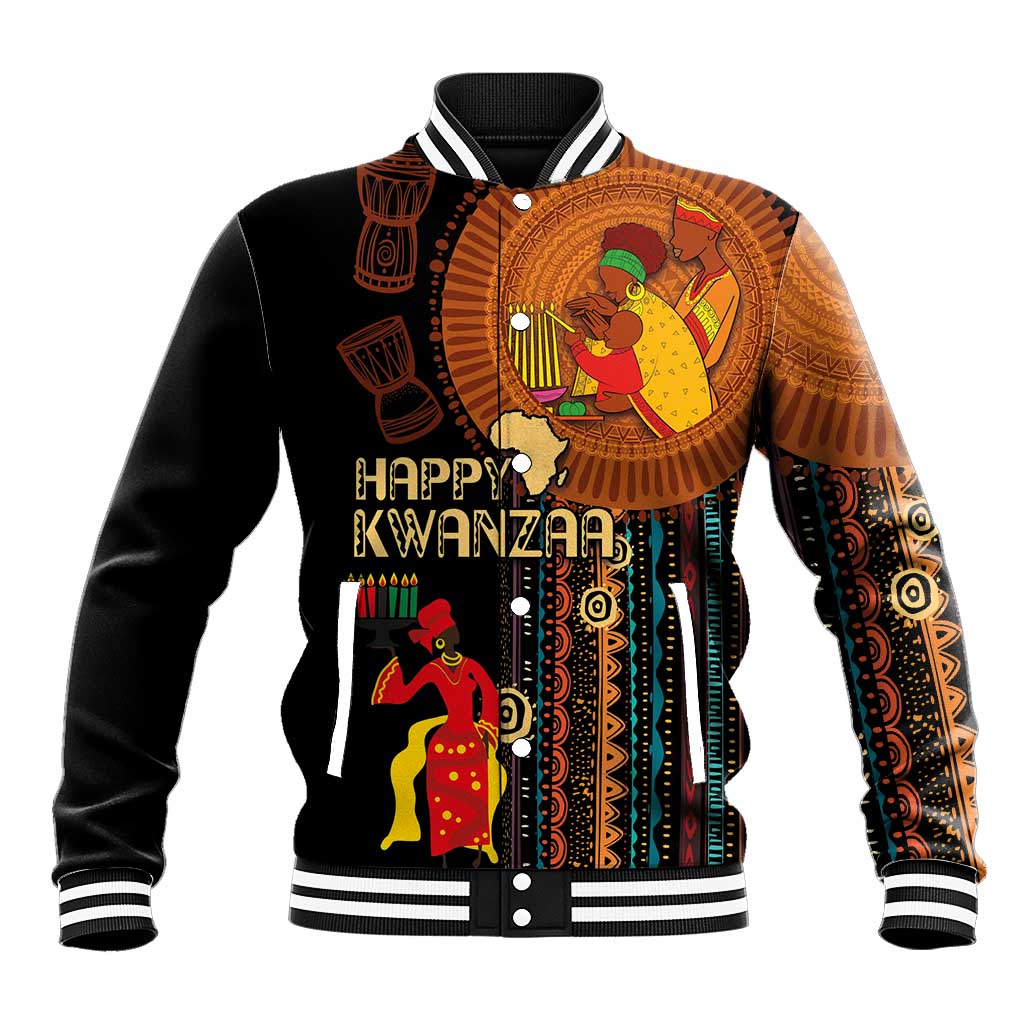 Happy Kwanzaa African Baseball Jacket - Tribal Pattern LT03