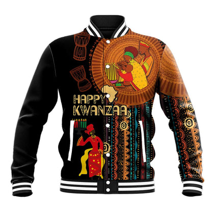 Happy Kwanzaa African Baseball Jacket - Tribal Pattern LT03