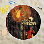 Happy Kwanzaa African Beach Blanket - Tribal Pattern