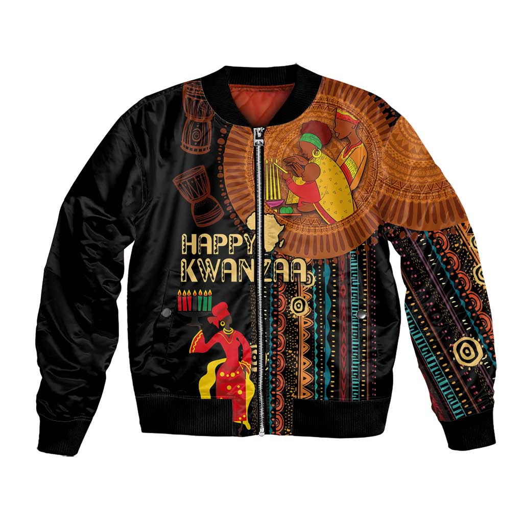 Happy Kwanzaa African Bomber Jacket - Tribal Pattern