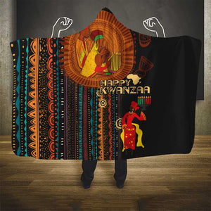 Happy Kwanzaa African Hooded Blanket - Tribal Pattern