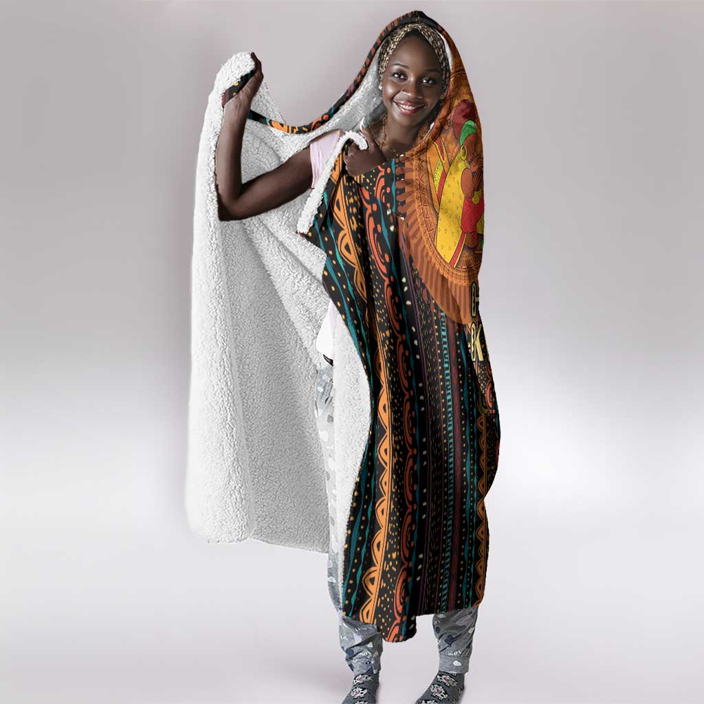 Happy Kwanzaa African Hooded Blanket - Tribal Pattern