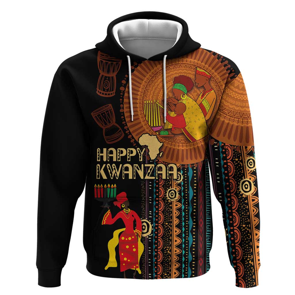 Happy Kwanzaa African Hoodie - Tribal Pattern