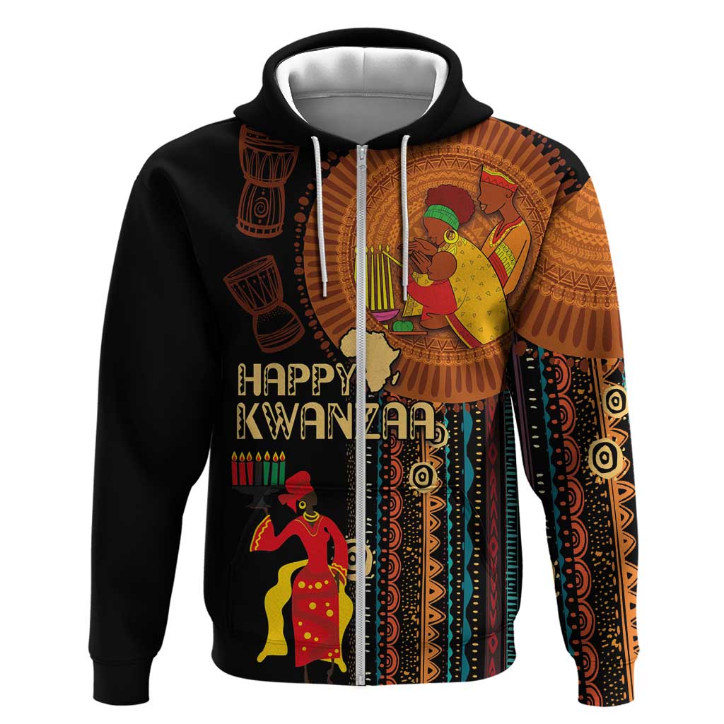 Happy Kwanzaa African Hoodie - Tribal Pattern