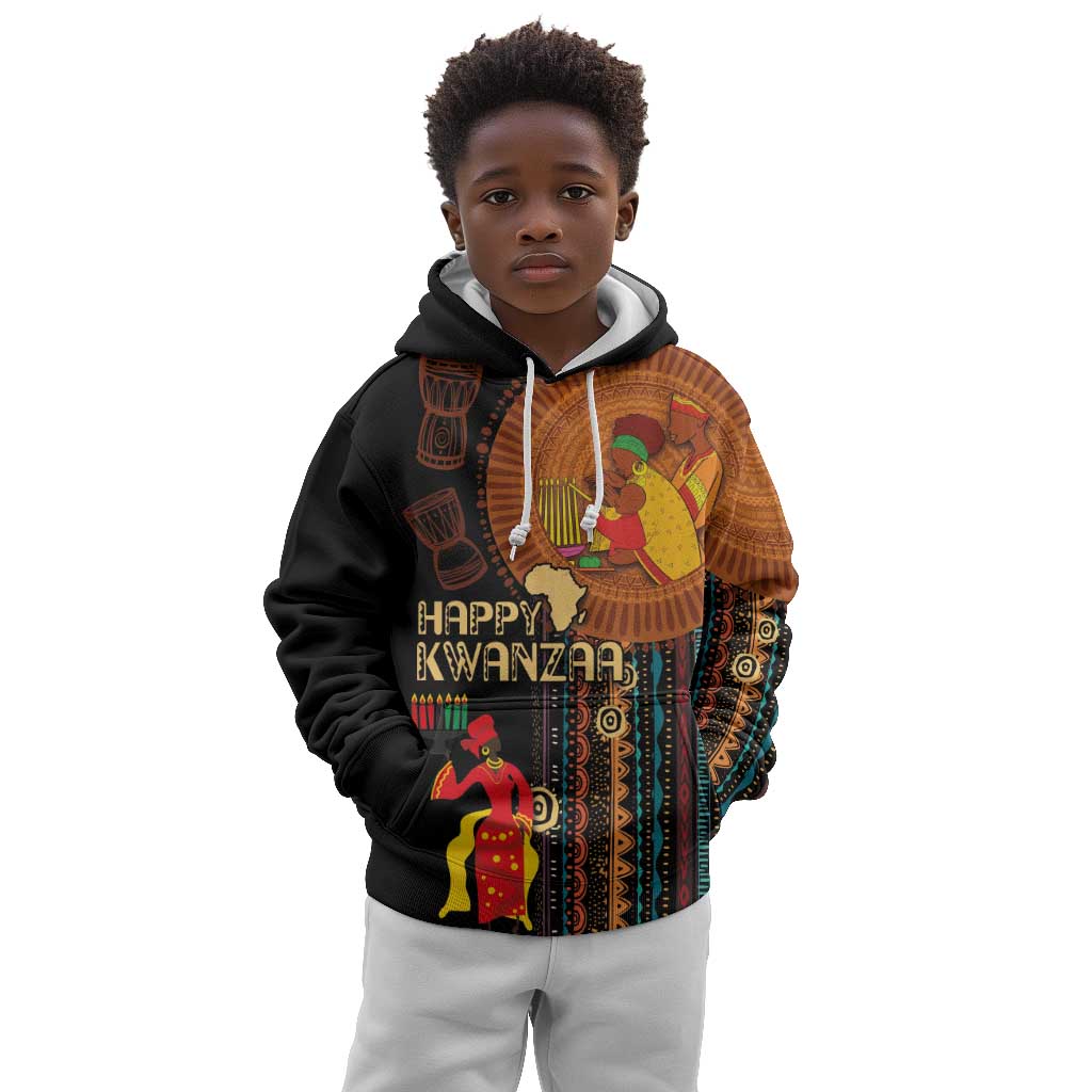 Happy Kwanzaa African Kid Hoodie - Tribal Pattern