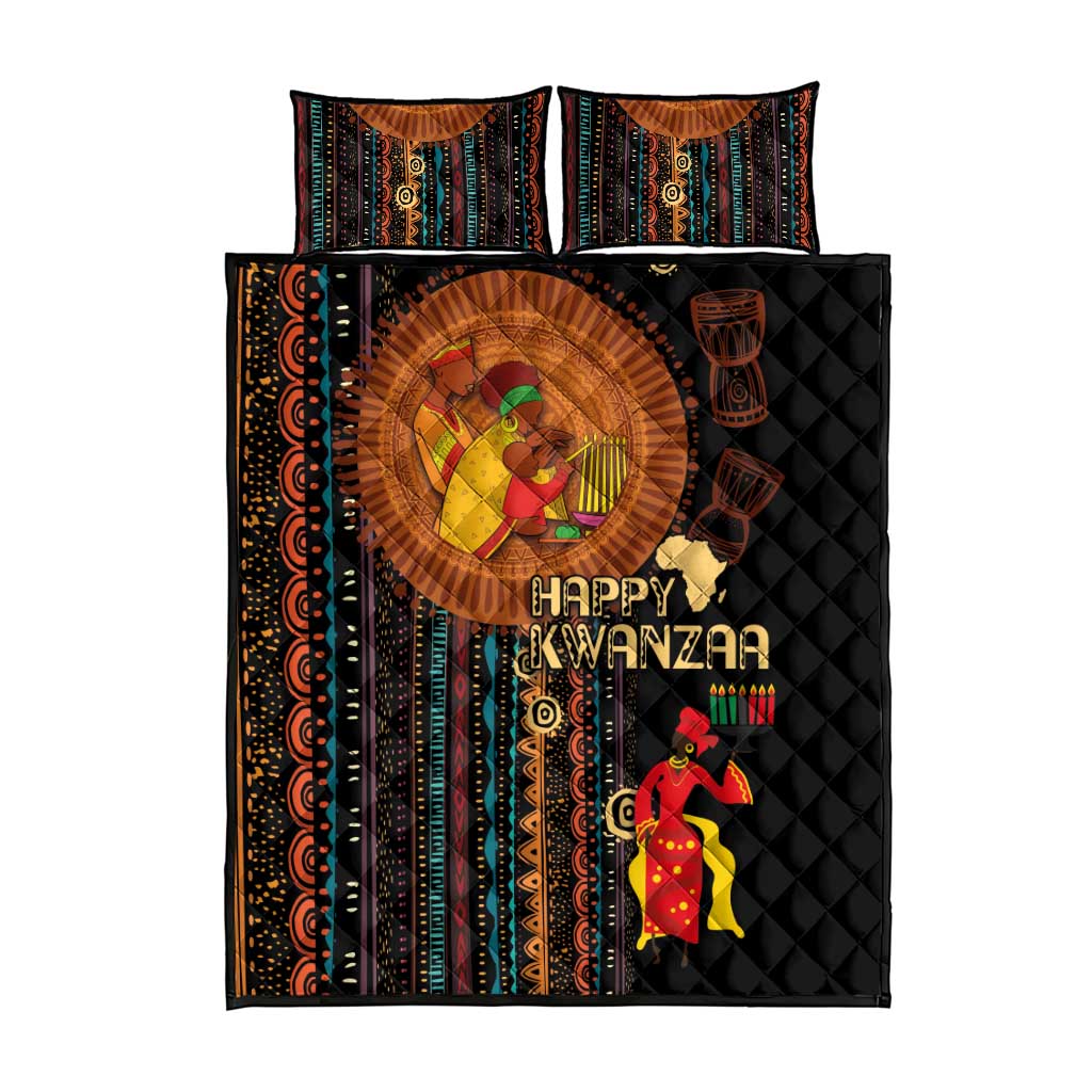 Happy Kwanzaa African Quilt Bed Set - Tribal Pattern