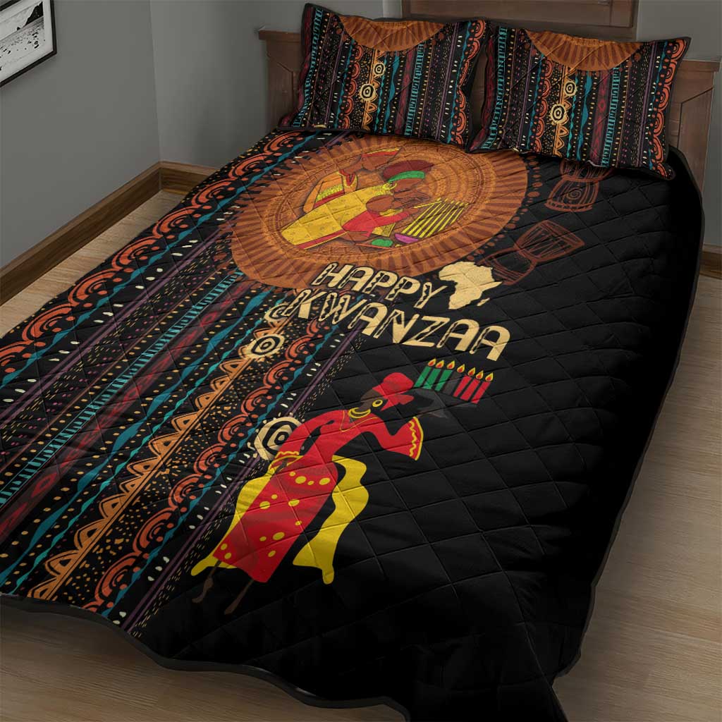 Happy Kwanzaa African Quilt Bed Set - Tribal Pattern