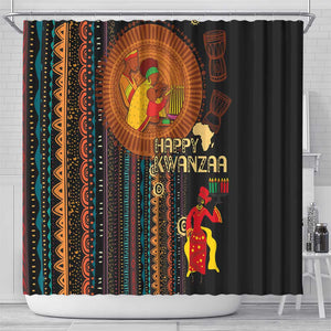 Happy Kwanzaa African Shower Curtain - Tribal Pattern