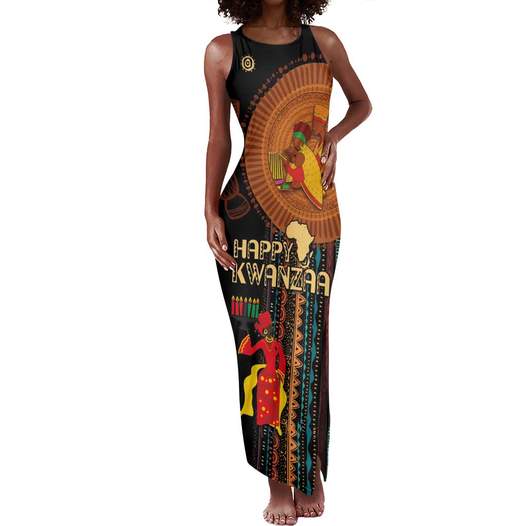Happy Kwanzaa African Tank Maxi Dress - Tribal Pattern