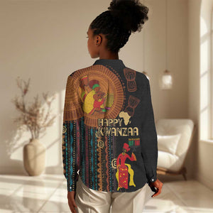 Happy Kwanzaa African Women Casual Shirt - Tribal Pattern LT03
