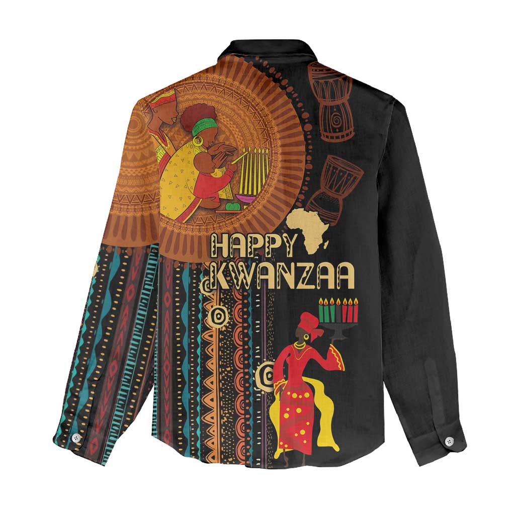 Happy Kwanzaa African Women Casual Shirt - Tribal Pattern LT03