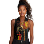 Happy Kwanzaa African Women Sleeveless Polo Shirt - Tribal Pattern