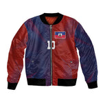 Custom Haiti National Football Bomber Jacket Red Blue The Half Sporty Design - African Pride