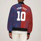 Custom Haiti National Football Bomber Jacket Red Blue The Half Sporty Design - African Pride