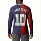 Custom Haiti National Football Button Sweatshirt Red Blue The Half Sporty Design