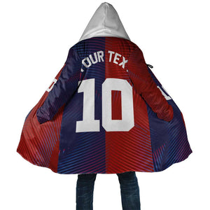 Custom Haiti National Football Cloak Red Blue The Half Sporty Design - African Pride