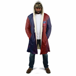 Custom Haiti National Football Cloak Red Blue The Half Sporty Design - African Pride