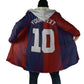 Custom Haiti National Football Cloak Red Blue The Half Sporty Design - African Pride