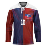 Custom Haiti National Football Hockey Jersey Red Blue The Half Sporty Design - African Pride