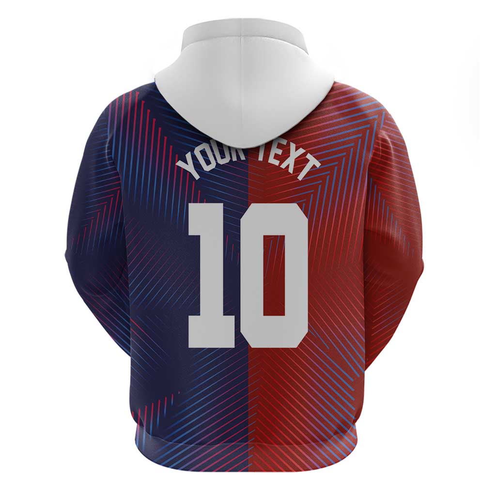 Custom Haiti National Football Hoodie Red Blue The Half Sporty Design - African Pride