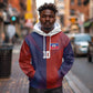 Custom Haiti National Football Hoodie Red Blue The Half Sporty Design - African Pride