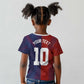 Custom Haiti National Football Kid T shirt Red Blue The Half Sporty Design - African Pride