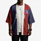 Custom Haiti National Football Kimono Red Blue The Half Sporty Design - African Pride